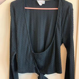 Black Long Sleeve Crop Top